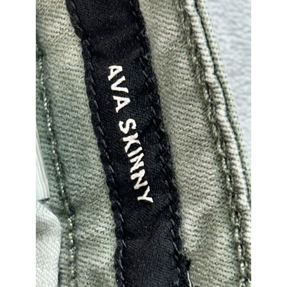 Lucky Brand Jeans Womens Sz 4/27 Ankle Green Ava Skinny Stretch Whiskered Denim - Picture 10 of 15